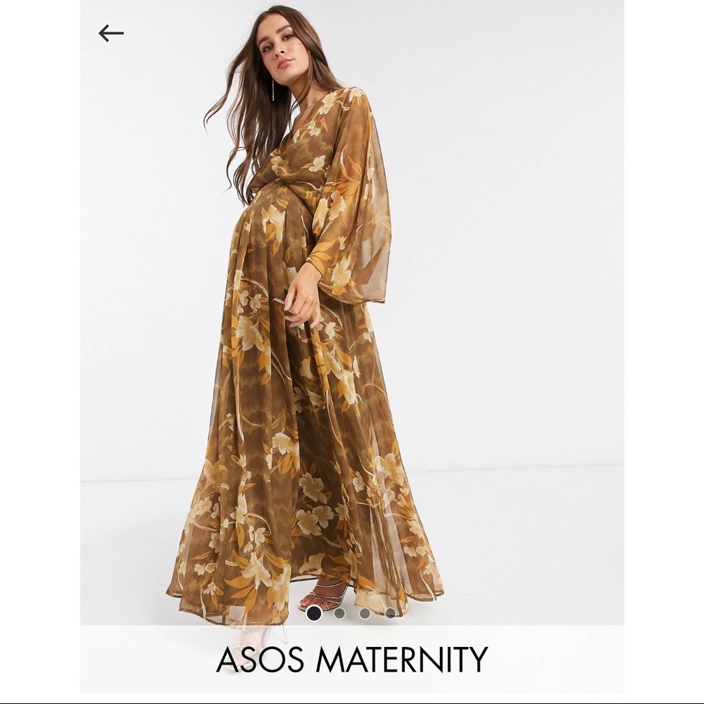 ASOS DESIGN Maternity kimono sleeve maxi dress in
oversized floral print